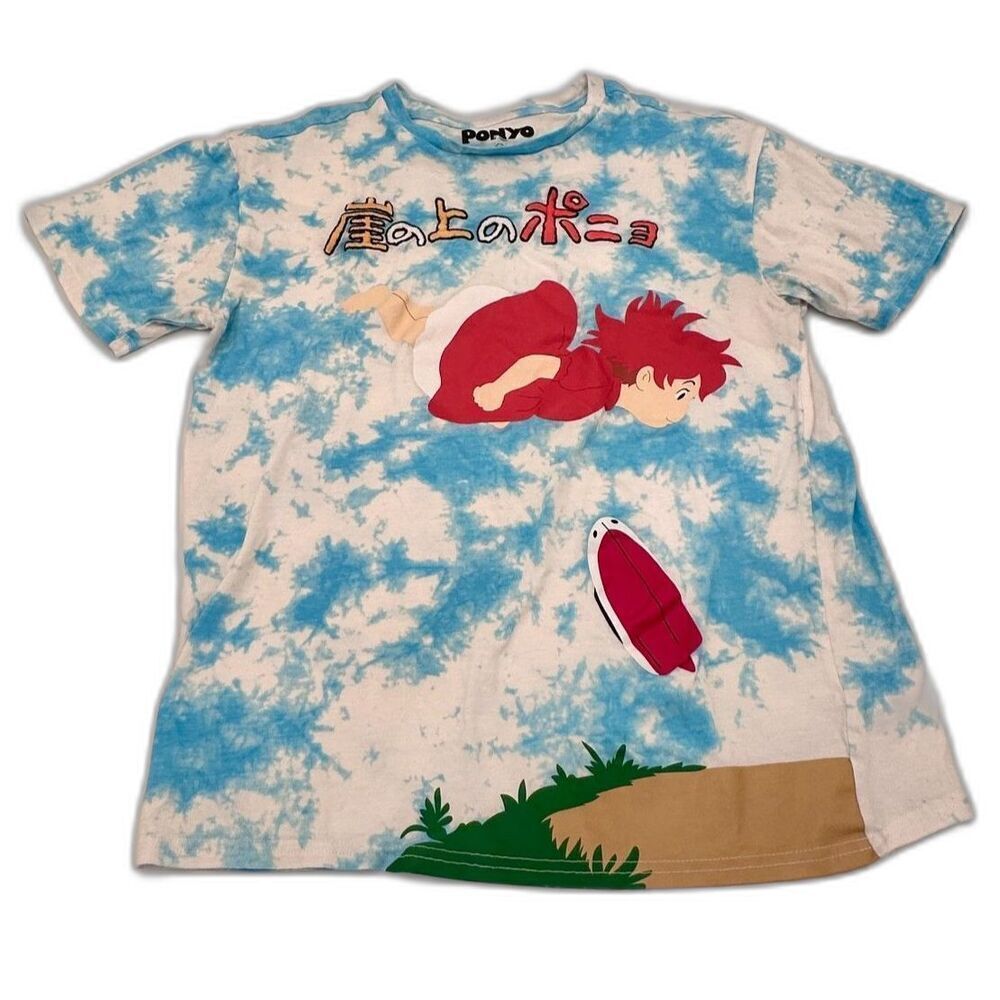 Ponyo Her Universe Embroidered Tie Dye Clouds Flying Tee T-Shirt Adult XS